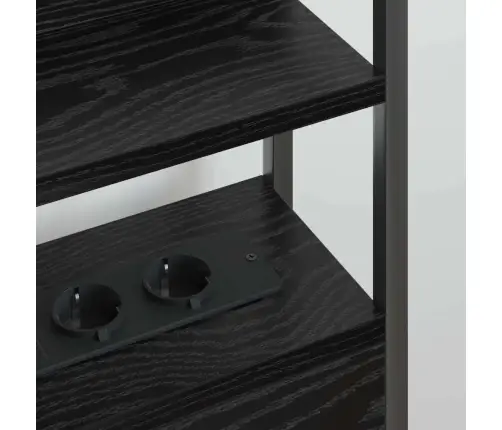 Peats Led -Ribatuledega Riiuliga Must Tamm 100 Cm Tehispuit Peats Led -Ribatuledega Riiuliga Must Tamm 100 Cm Tehispuit