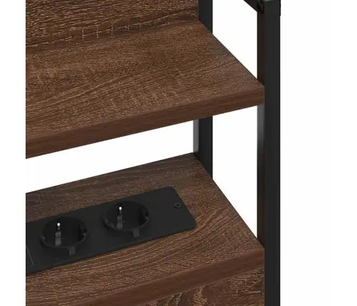 Peats Riiuliga Peaga Ladustamisega Pruun Tamm 100 Cm Tehispuit