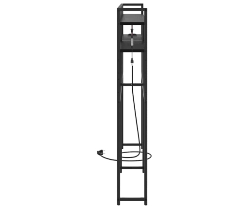 Galvūgalis Su Lentyna Juoda Ąžuolo 135 Cm Apdirbta Mediena