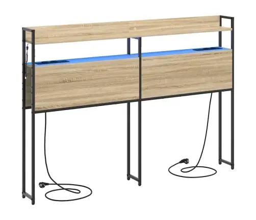 Peats Led -Ribatuledega Riiuliga Sonoma Tamm 140 Cm Tehispuit