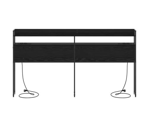 Galvūgalis Su Lentyna Juoda Ąžuolo 180 Cm Apdirbta Mediena