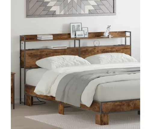 Peats Led -Ribatuledega Peaga Suitsutatud Tamm 200 Cm Tehispuit Peats Led -Ribatuledega Peaga Suitsutatud Tamm 200 Cm Tehispuit