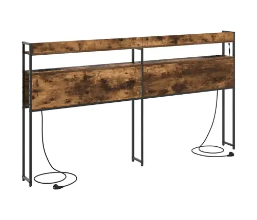 Peats Led -Ribatuledega Peaga Suitsutatud Tamm 200 Cm Tehispuit Peats Led -Ribatuledega Peaga Suitsutatud Tamm 200 Cm Tehispuit