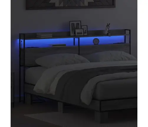 Galvūgalis Pilka Sonoma Ąžuolo 200 Cm Apdirbta Mediena