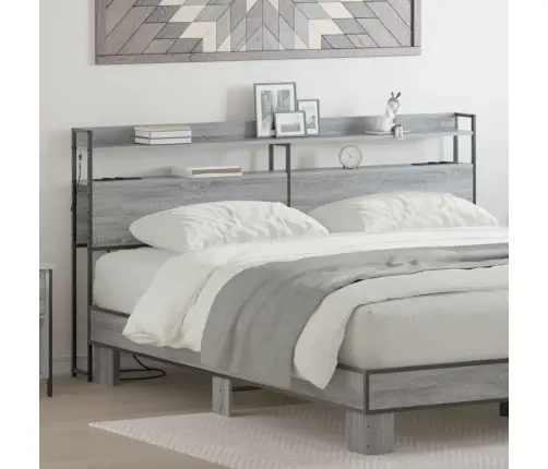 Galvūgalis Pilka Sonoma Ąžuolo 200 Cm Apdirbta Mediena