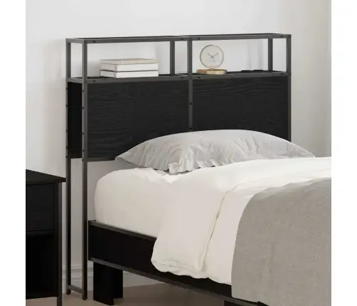 Uzglabāšanas Galvas Balsts Melns Ozols 80 Cm Inženierijas Koks Vidaxl