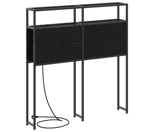 Uzglabāšanas Galvas Balsts Melns Ozols 80 Cm Inženierijas Koks Vidaxl