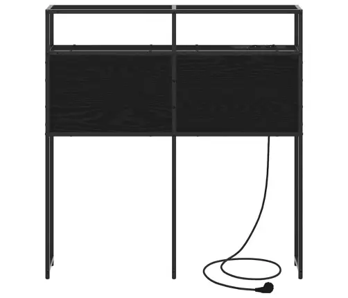 Uzglabāšanas Galvas Balsts Melns Ozols 80 Cm Inženierijas Koks Vidaxl