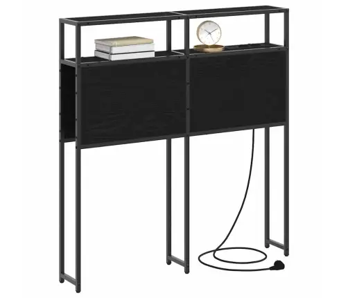 Uzglabāšanas Galvas Balsts Melns Ozols 80 Cm Inženierijas Koks Vidaxl