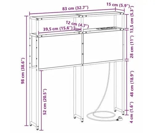 Uzglabāšanas Galvas Balsts Ar Galvas Klāju Ar Uzglabāšanu Brūna Ozolkoka 80 Cm Vidaxl