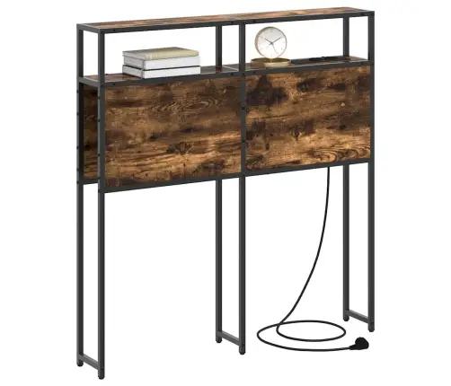 Hoiustamispeatoe Riiuliga Suitsutatud Tamm 90 Cm Tehispuit Hoiustamispeatoe Riiuliga Suitsutatud Tamm 90 Cm Tehispuit