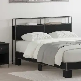 Uzglabāšanas Galvas Balsts Melns Ozols 120 Cm Inženierijas Koks Vidaxl