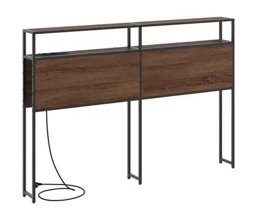 Hoiustamispeatoe Riiuliga Peaga Pruun Tamm 135 Cm Tehispuit