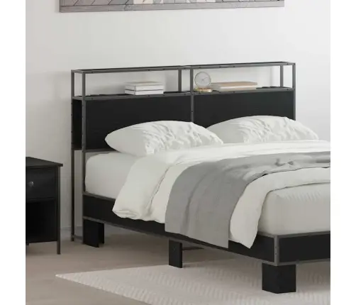 Hoiustamispeatoe Riiuliga Peaga Must Tamm 150 Cm Tehispuit