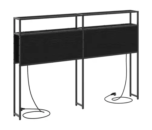 Hoiustamispeatoe Riiuliga Peaga Must Tamm 150 Cm Tehispuit