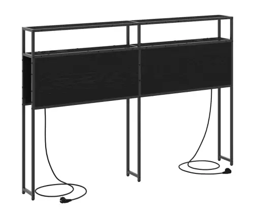 Hoiustamispeatoe Riiuliga Peaga Must Tamm 150 Cm Tehispuit