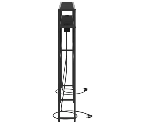 Hoiustamispeatoe Riiuliga Peaga Must Tamm 160 Cm Tehispuit
