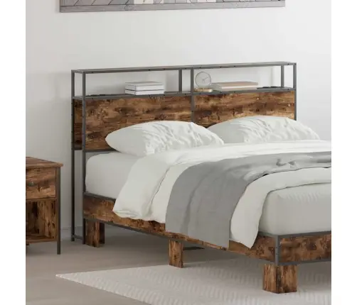 Uzglabāšanas Galvas Balsts Dūmu Ozols 160 Cm Inženierijas Koks Vidaxl