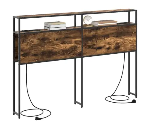 Uzglabāšanas Galvas Balsts Dūmu Ozols 160 Cm Inženierijas Koks Vidaxl