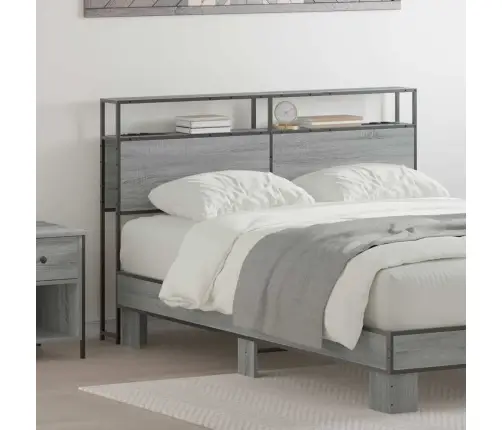 Uzglabāšanas Galvas Balsts Ar Galvas Klāju Ar Uzglabāšanu Pelēks Sonoma 160 Cm Vidaxl