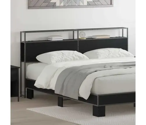 Uzglabāšanas Galvas Balsts Melni Ozoli 180 Cm Inženierijas Koks Vidaxl