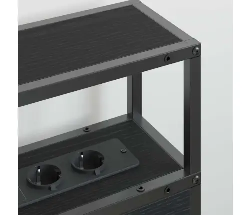 Uzglabāšanas Galvas Balsts Melni Ozoli 180 Cm Inženierijas Koks Vidaxl