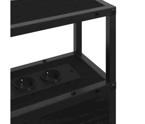 Uzglabāšanas Galvas Balsts Melns Ozols 200 Cm Inženierijas Koks Vidaxl