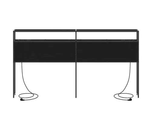 Uzglabāšanas Galvas Balsts Melns Ozols 200 Cm Inženierijas Koks Vidaxl