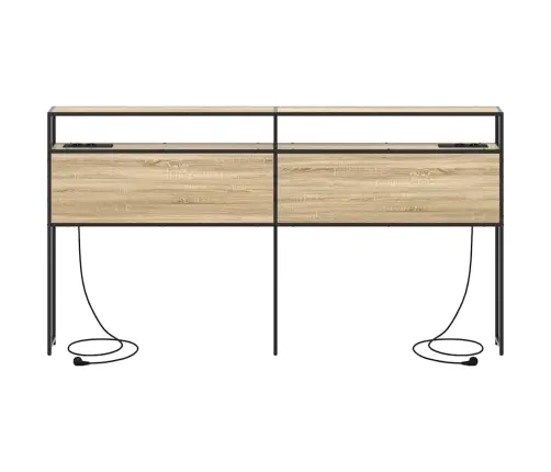 Uzglabāšanas Galvas Balsts Ar Galvas Klāju Ar Uzglabāšanu Sonoma Ozols 200 Cm Vidaxl