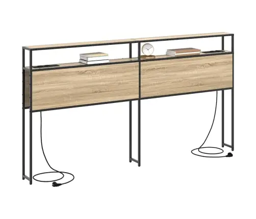 Uzglabāšanas Galvas Balsts Ar Galvas Klāju Ar Uzglabāšanu Sonoma Ozols 200 Cm Vidaxl