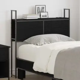 Uzglabāšanas Galvas Balsts Ar Uzlādes Staciju Melns Ozols 75 Cm Vidaxl