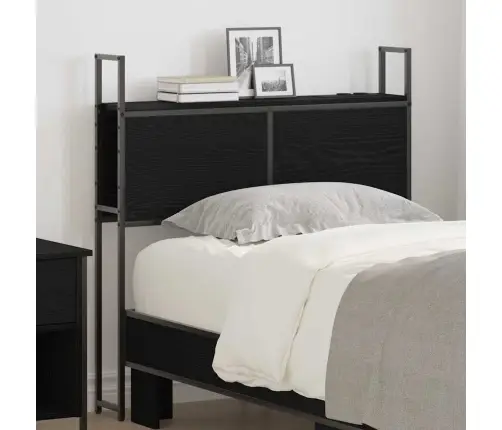 Uzglabāšanas Galvas Balsts Melns Ozols 75 Cm Inženierijas Koks Vidaxl