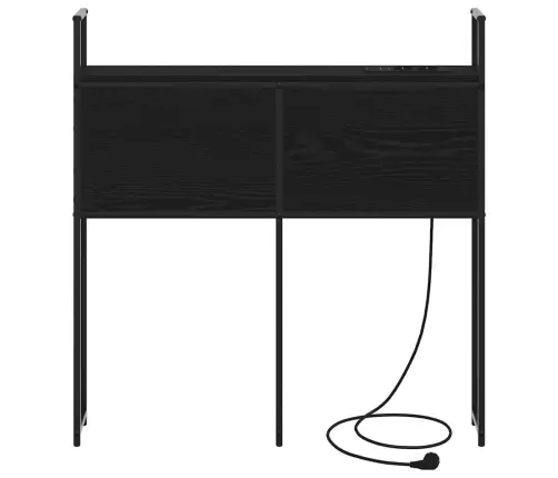 Uzglabāšanas Galvas Balsts Melns Ozols 75 Cm Inženierijas Koks Vidaxl