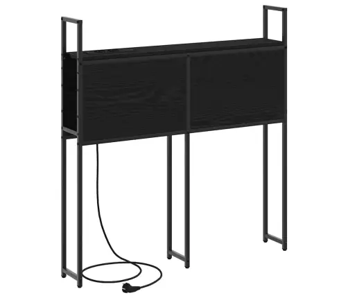 Uzglabāšanas Galvas Balsts Melns Ozols 80 Cm Inženierijas Koks Vidaxl