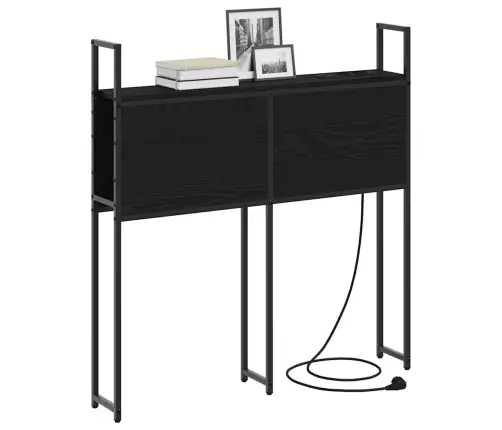 Uzglabāšanas Galvas Balsts Melns Ozols 80 Cm Inženierijas Koks Vidaxl