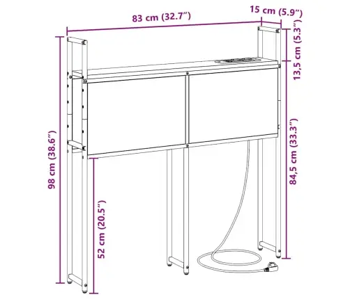 Uzglabāšanas Galvas Balsts Ar Galvas Klāju Ar Uzglabāšanu Sonomas Ozola 80 Cm Vidaxl
