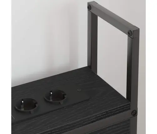 Uzglabāšanas Galvas Balsts Melns Ozols 100 Cm Inženierijas Koks Vidaxl