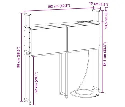 Uzglabāšanas Galvas Balsts Melns Ozols 100 Cm Inženierijas Koks Vidaxl