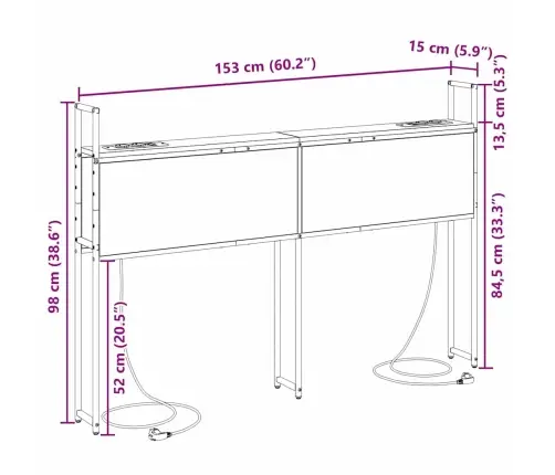 Saugojimo Lovos Atlošas Su Įkrovimo Stotimi Ruda Ąžuolo 150 Cm