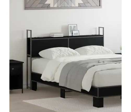 Säilitusega Peatoed Laadimisjaamaga Must Tamm 160 Cm Tehispuit