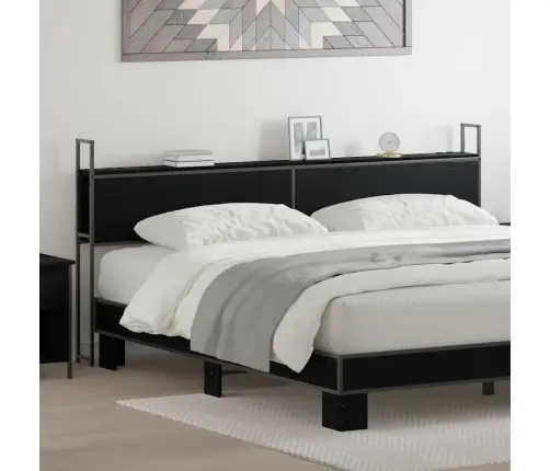 Saugojimo Lovos Atlošas Su Įkrovimo Stotimi Juoda Ąžuolo 180 Cm