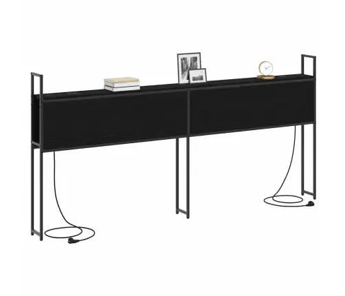 Saugojimo Lovos Atlošas Su Įkrovimo Stotimi Juoda Ąžuolo 180 Cm