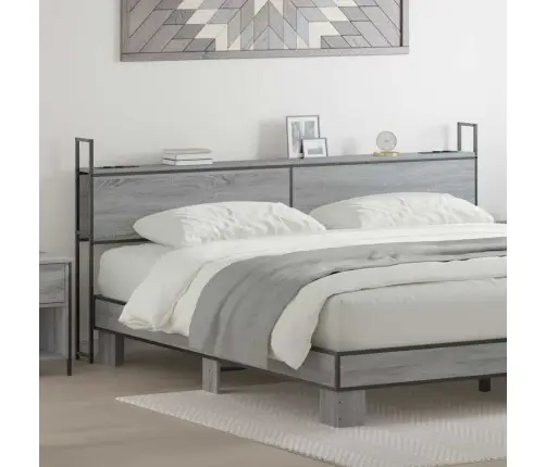 Uzglabāšanas Galvas Balsts Pelēka Sonomas Ozola 180 Cm Vidaxl