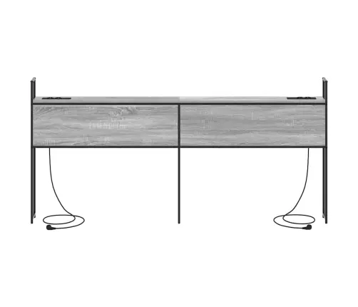 Uzglabāšanas Galvas Balsts Pelēka Sonomas Ozola 180 Cm Vidaxl