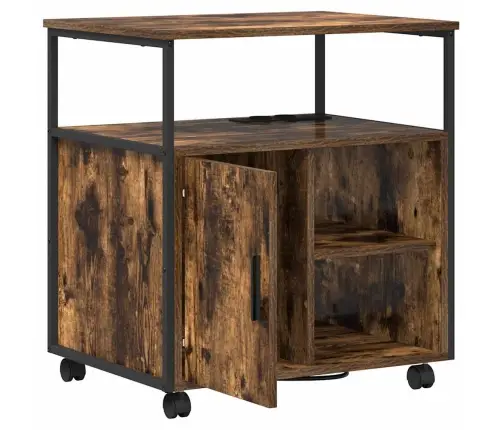 Biroja Skapis Ar Riteni Dūmakaina Ozolkoka 60 X 46 X 67 Cm Vidaxl