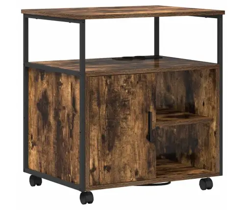 Biroja Skapis Ar Riteni Dūmakaina Ozolkoka 60 X 46 X 67 Cm Vidaxl