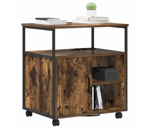 Biroja Skapis Ar Riteni Dūmakaina Ozolkoka 60 X 46 X 67 Cm Vidaxl