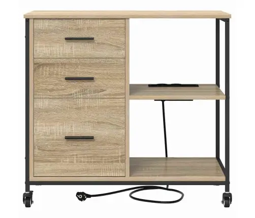 Biroja Skapis Sonomas Ozola 76 X 41 X 72 Cm Inženierijas Koks Vidaxl