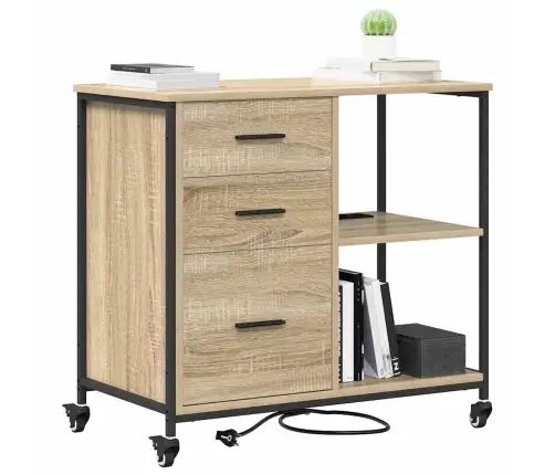 Biroja Skapis Sonomas Ozola 76 X 41 X 72 Cm Inženierijas Koks Vidaxl