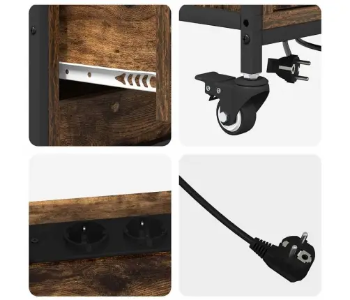 Biroja Skapis Ar Riteni Dūmakaina Ozolkoka 76 X 41 X 72 Cm Vidaxl